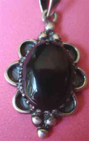 Sterling Silver  and  Black Onyx Pendant