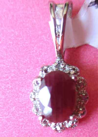 Sterling Silver & Genuine Ruby Pendant