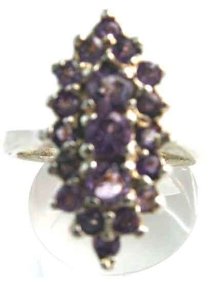 925 Sterling Silver & Genuine Amethyst  Ring.