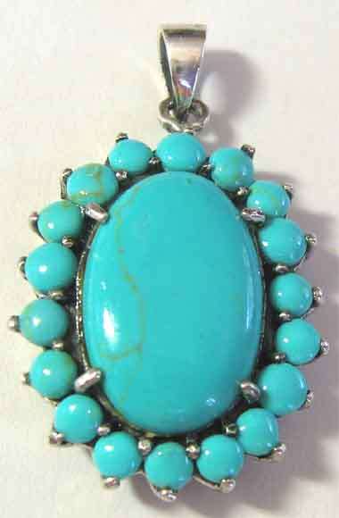 Big & Beautiful Sterling Silver and Turquoise Pendant