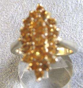 Beautiful Sterling Silver & Genuine Citrines Ring