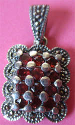 Sterling Silver and Garnets Pendant