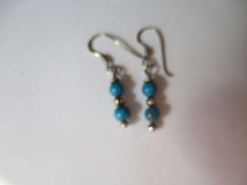 925 Sterling Silver  and Genuine Turquoise Earrings