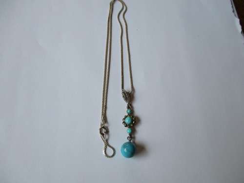 925-Sterling Silver, Turquoise and Marcasite Chain/Necklace