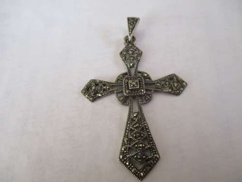 Sterling Silver Marcasite Cross- Pendant