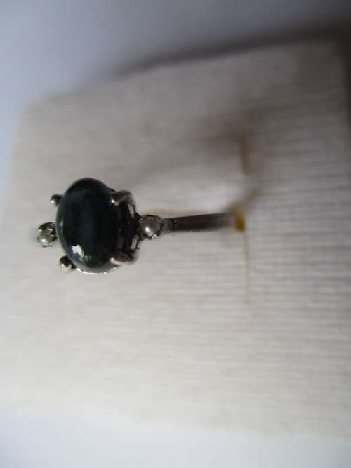 Sterling Silver, Tourmaline  and Seed Pearls  Ring