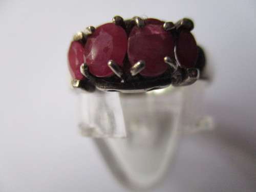 Sterling Silver  and Genuine Ruby  Ring