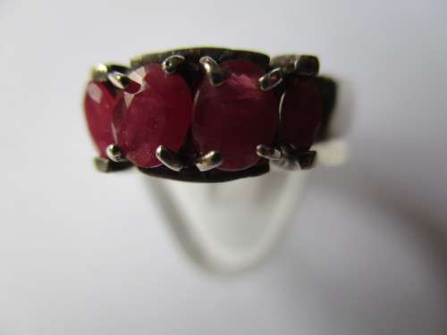 Sterling Silver  and Genuine Ruby  Ring