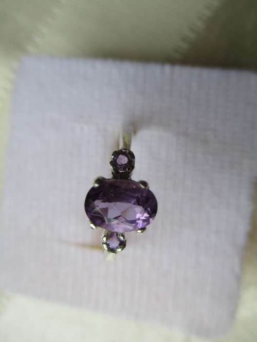 925  Sterling Silver and Genuine AmethystsRing