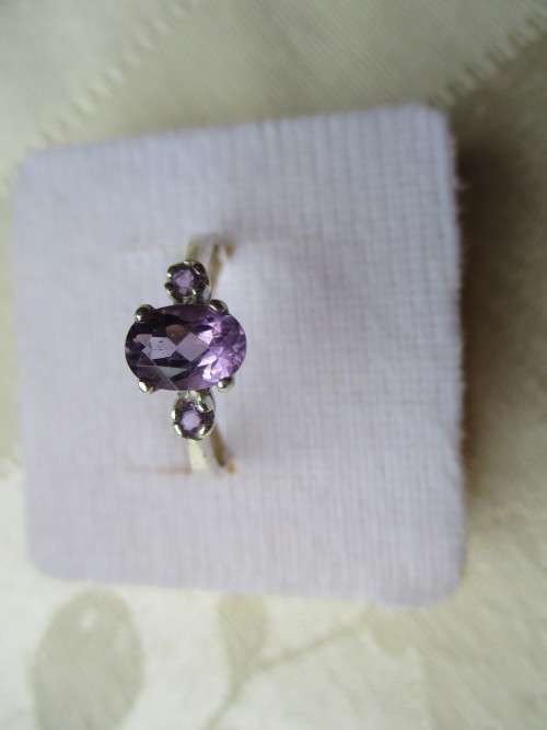 925  Sterling Silver and Genuine AmethystsRing