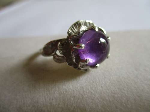 Sterling Silver & Genuine Ametyst Ring