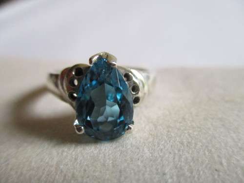 Sterling Silver and London Blue topaz Ring