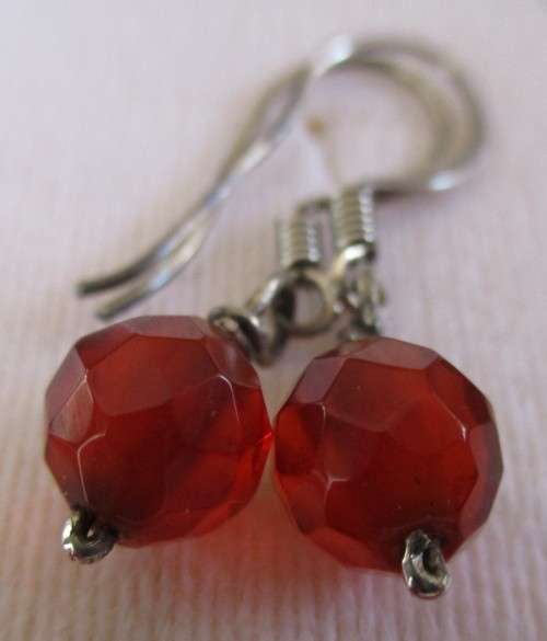 Sterling Silver and Carnelian Earrings