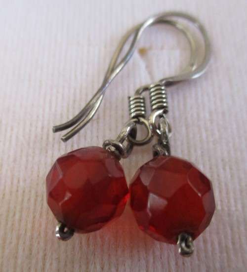 Sterling Silver and Carnelian Earrings