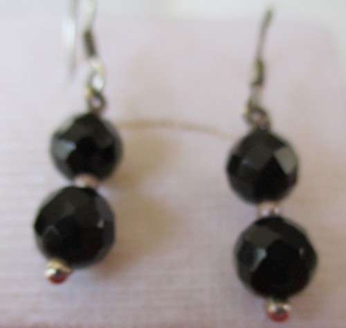 Sterling Silver and Black Onyx Earrings