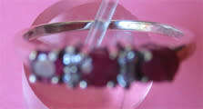 Sterling Silver CZ and Rubies Ring