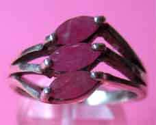 925 Sterling Silver and genuine Rubies Ring