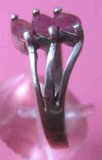 925 Sterling Silver and genuine Rubies Ring