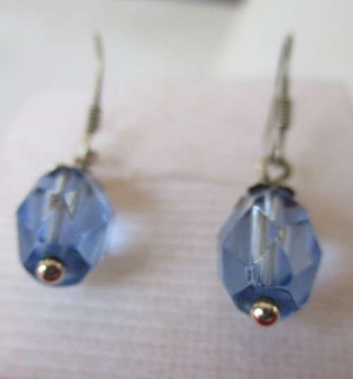 925 Sterling Siver and Blue Stones  Earrings