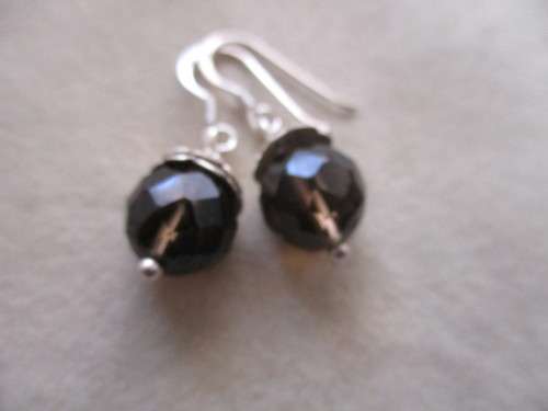 925 Sterling Silver  and Genuine Smoky Quartz Earrings
