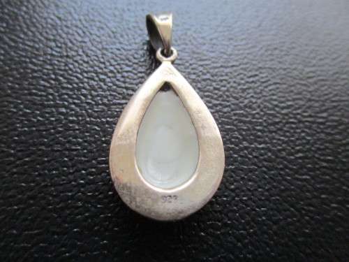 Sterling Silver , Marcasite & Mother of Pearl Pendant-