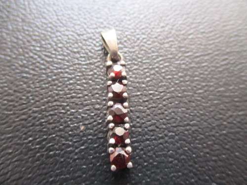 Sterling Silver  and Garnet Pendant-