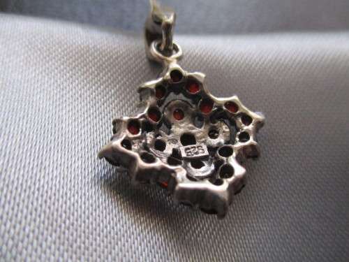 Sterling Silver  & Genuine Garnets Pendant