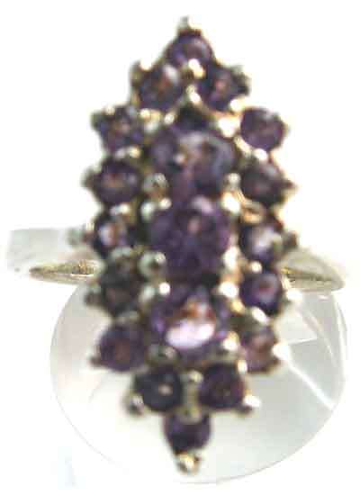 925 -Sterling Silver  and Genuine Amethysts Ring