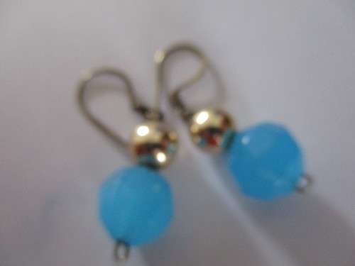 Sterling Silver and Faceted Blue Agate Earrings