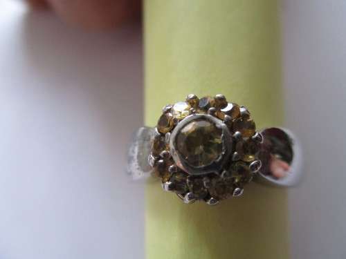 Sterling Silver  and Citrines Ring