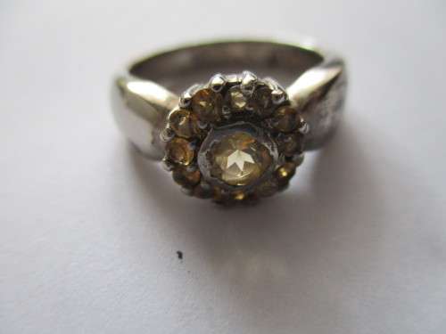 Sterling Silver  and Citrines Ring