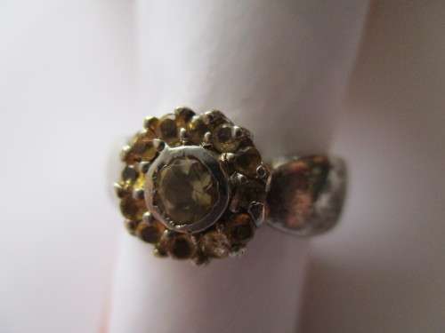 Sterling Silver  and Citrines Ring