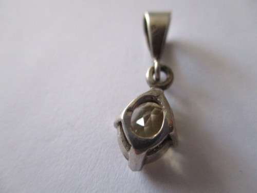 925 Sterling Silver and Genuine Citrine Pendant.