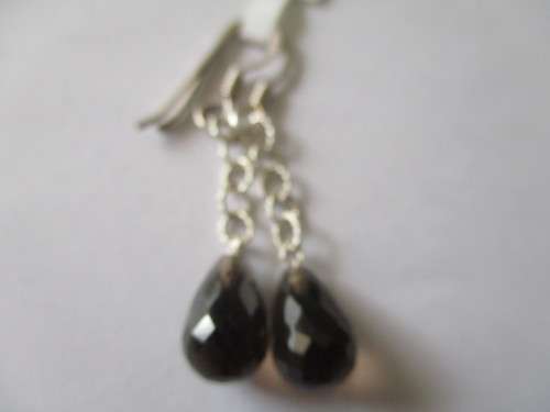 Solid Sterling Silver and Smoky Quartz  Earrings