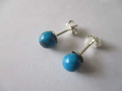 925 Sterling Silver  and Genuine Turquoise Studs/ Earrings