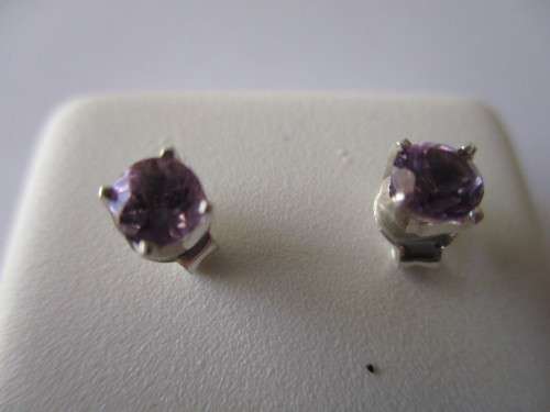 925-Sterling Silver and Genuine Iolite Studs/ Earrings