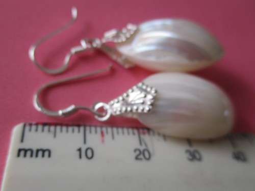 925 Sterling Silver  and Genuine Shell Earrings