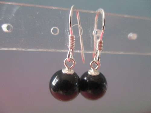 925 Sterling Silver  and Genuine Black Onyx Earrings