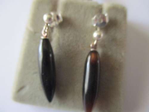 925 Sterling Silver  and  Black Onyx Earrings