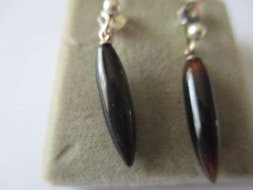 925 Sterling Silver  and  Black Onyx Earrings
