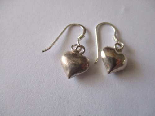925 Solid Sterling Silver `Heart ` Earrings