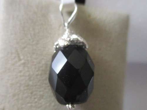 925 Sterling Silver and Black Onyx Pendant.