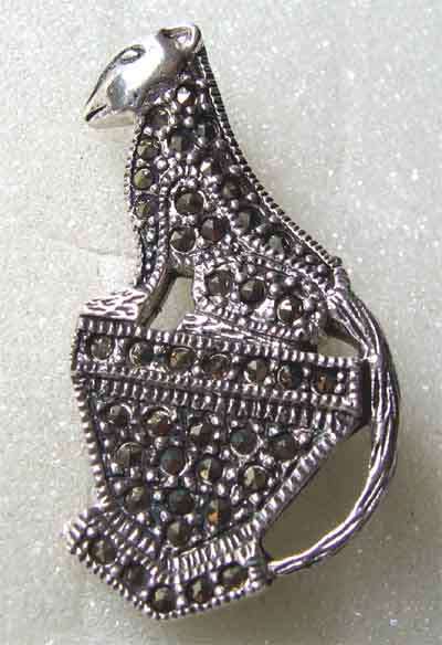 925 Sterling Silver and Marcasite  Brooch