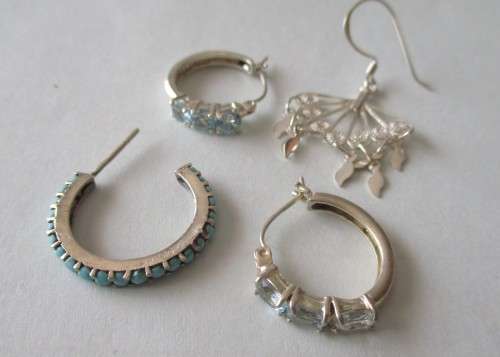 1 lot mix, 4 pieces, 925 Sterling Silver Earrings [price for all]