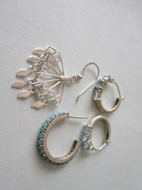 1 lot mix, 4 pieces, 925 Sterling Silver Earrings [price for all]