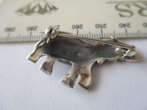 Sterling Silver and Marcasite `` ELEPHANT `` Brooch