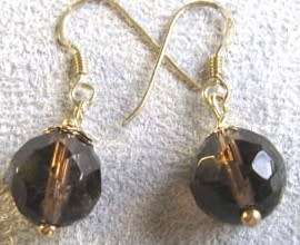 925 Sterling Silver and Genuine Smoky Quartz  Earrings.