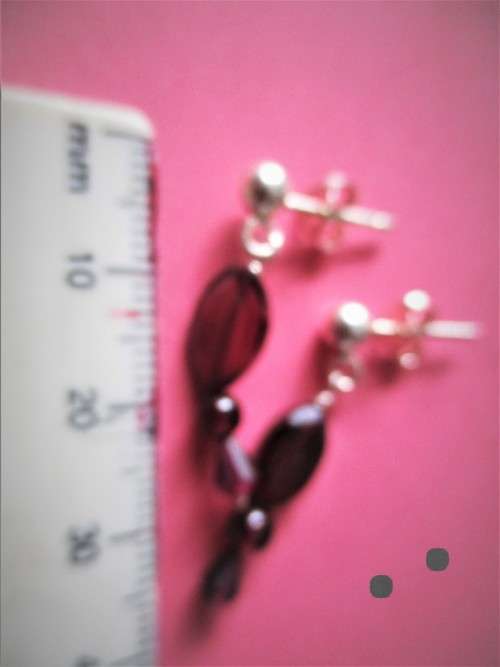 925 Sterling Silver and Garnets  Earrings.