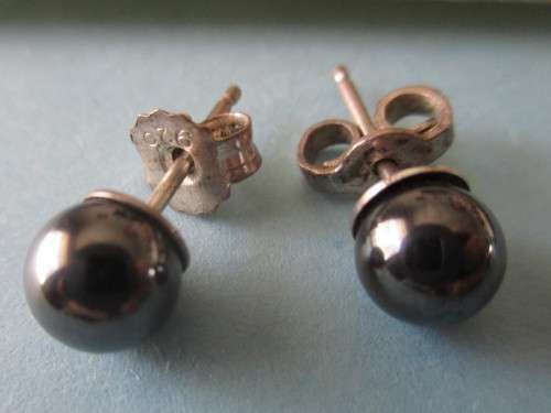 925 Sterling Silver and Hematite  Earrings.