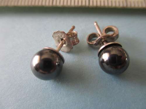 925 Sterling Silver and Hematite  Earrings.
